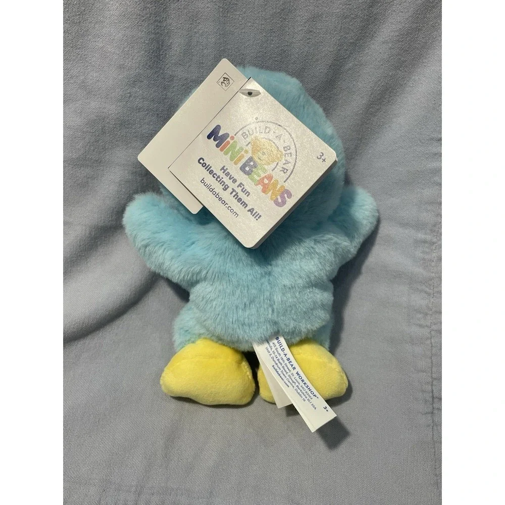 NEW S 3 Build-A-Bear Workshop Mini Beans  ICEY BLUE PENGUIN Plush Stuffed 6